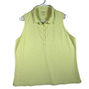 Calia by Carrie Underwood Sleeveless‎ Yellow  Golf Polo Shirt XL